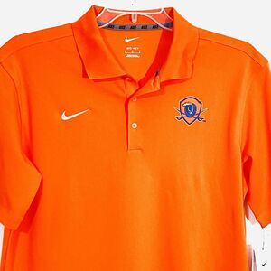 NWT Virginia Cavaliers Shield Nike Dri Fit Polo Mens L Bright ORANGE Varsity NEW